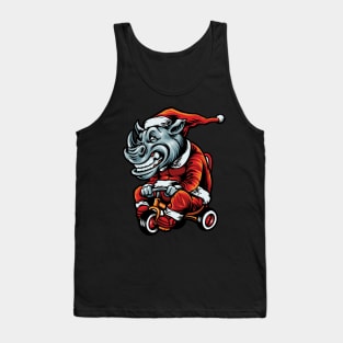 Rhino Santa Claus Christmas Gift Tank Top